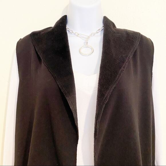 CABLE & GAUGE Black Fleece Lined Vest, M, NWT! - Picture 4 of 10